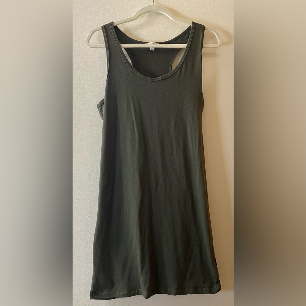 Zenana Premium Women’s Size XL Sleeveless Tank Green Razor Back T-Shirt Dress